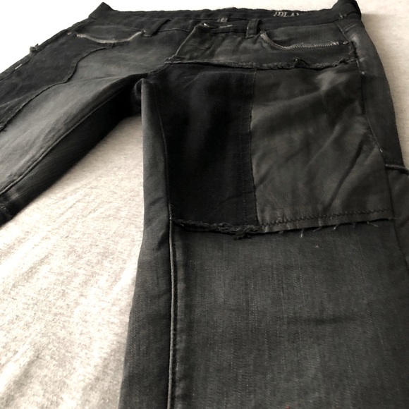 BLANKNYC Faux Leather Patch Jeans With Distressing - Picture 6 of 10